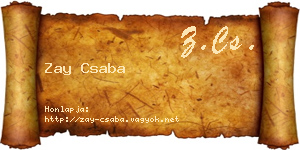Zay Csaba névjegykártya